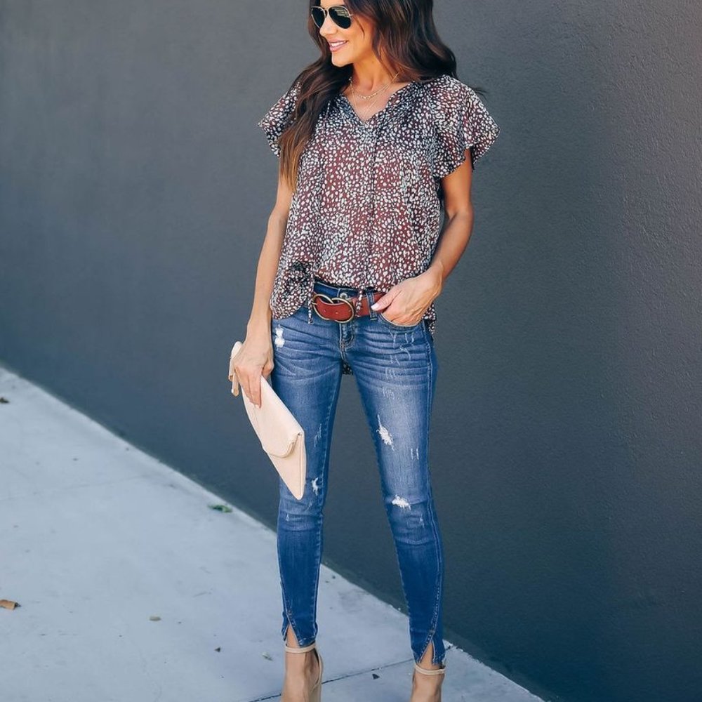 Running In Circles Flutter Tie Top